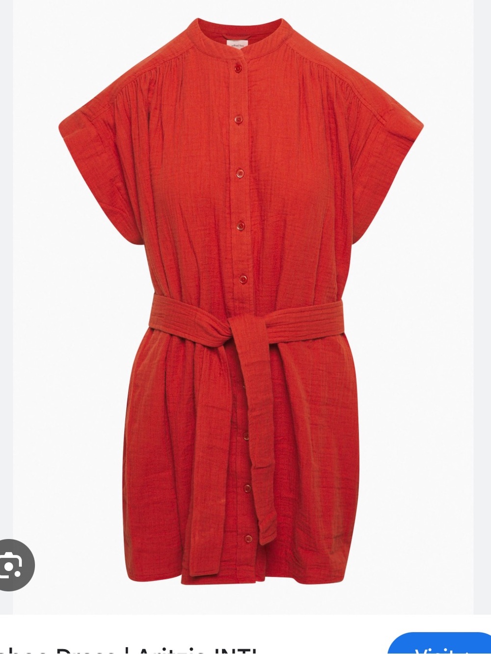 Aritzia wilfred Tahoe Button-Front Mini Dress with Waist Tie